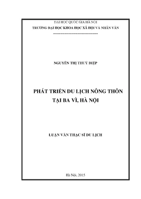 Luận văn thạc sĩ ussh phát triển du lịch nông thôn tại ba vì hà nội