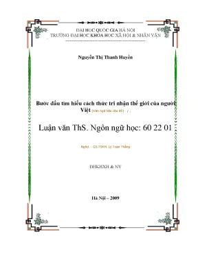 Luận văn thạc sĩ ussh bước đầu tìm hiểu cách thức tri nhận thế giới của người việt trên ngữ liệu câu đố