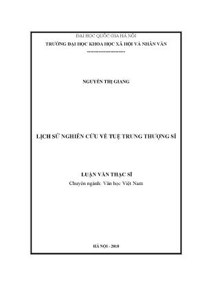 Luận văn thạc sĩ ussh lịch sử nghiên cứu về tuệ trung thượng sĩ