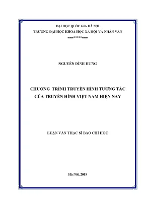 Luận văn thạc sĩ ussh chương trình truyền hình tương tác của truyền hình việt nam hiện nay