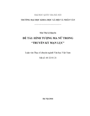Luận văn thạc sĩ ussh hình tượng ma nữ trong truyền kỳ mạn lục