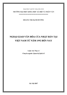 Luận văn thạc sĩ ussh ngoại giao văn hóa của nhật bản tại việt nam từ năm 1992 đến nay