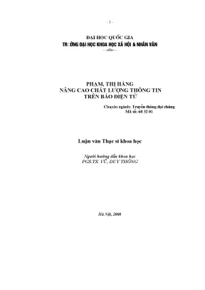 Luận văn thạc sĩ ussh nâng cao chất lượng thông tin trên báo điện tử