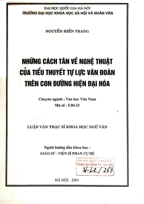 Luận văn thạc sĩ ussh những cách tân về nghệ thuật của tiểu thuyết tự lực văn đoàn trên con đường hiện đại hoá
