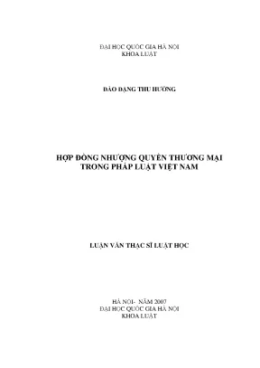 Luận văn thạc sĩ hợp đồng những quyền thương mại trong pháp luật việt nam