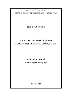 Luận văn thạc sĩ ussh chiến lược gia nhập cuộc sống nghề nghiệp của người lao động trẻ