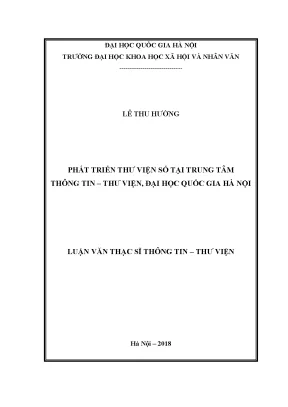 Luận văn thạc sĩ ussh phát triển thư viện số tại trung tâm thông tin thư viện đại học quốc gia hà nội