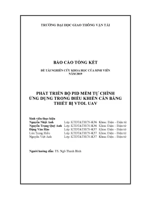 Phát triển bộ pid mềm tự chỉnh ứng dụng trong điều khiển cân bằng thiết bị vtol uav