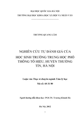 Luận văn thạc sĩ ussh nghiên cứu tự đánh giá của học sinh trường trung học phổ thông tô hiệu huyện thường tín hà nội