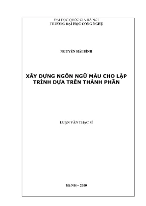 Luận văn thạc sĩ vnu uet xây dựng ngôn ngữ mẫu cho lập trình dựa trên thành phần