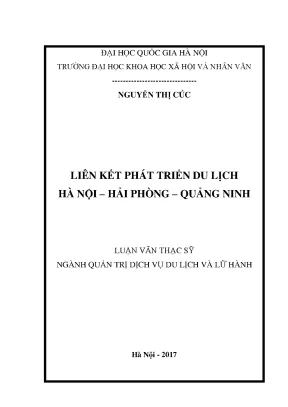 Luận văn thạc sĩ ussh liên kết phát triển du lịch hà nội hải phòng quảng ninh