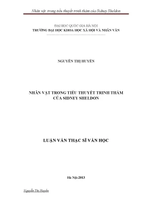 Luận văn thạc sĩ ussh nhân vật trong tiểu thuyết trinh thám của sidney sheldon