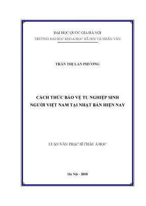 Luận văn thạc sĩ ussh cách thức bảo vệ tu nghiệp sinh người việt nam tại nhật bản hiện nay