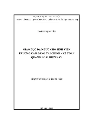 Luận văn thạc sĩ ussh giáo dục đạo đức cho sinh viên trường cao đẳng tài chính kế toán quảng ngãi