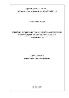 Luận văn thạc sĩ ussh mối liên hệ giữa lòng tự trắc ẩn và mức độ trầm cảm của sinh viên một số trường đại học cao đẳng thành phố hà nội