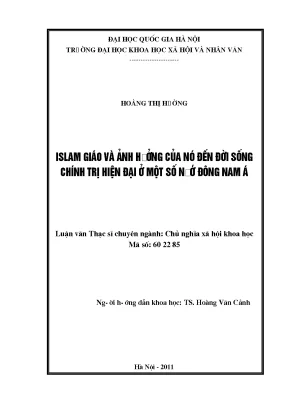 Luận văn thạc sĩ ussh islam giáo và ảnh hưởng của nó đến đời sống chính trị hiện đại ở một số nước đông nam á