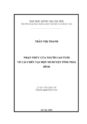 Luận văn thạc sĩ ussh nhận thức của người cao tuổi về cái chết tại một số huyện tỉnh thái bình