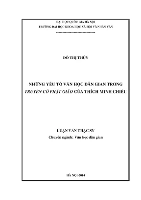 Luận văn thạc sĩ ussh những yếu tố văn học dân gian trong truyện cổ phật giáo của thích minh chiếu