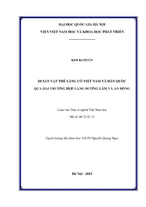 Luận văn thạc sĩ ussh di sản vật thể làng cổ việt nam và hàn quốc qua hai trường hợp làng đường lâm và an đông