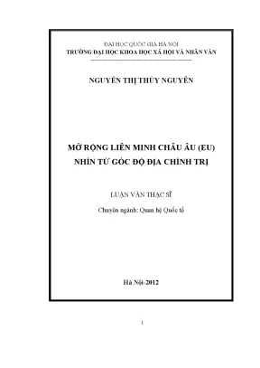 Luận văn thạc sĩ ussh mở rộng liên minh châu âu eu nhìn từ góc độ địa chính trị