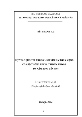 Luận văn thạc sĩ ussh hợp tác quốc tế trong lĩnh vực an toàn mạng tại bộ thông tin và truyền thông