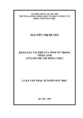 Luận văn thạc sĩ ussh khảo sát vai trò của tính từ trong tiếng anh có liên hệ với tiếng việt