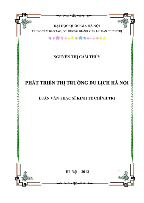 Luận văn thạc sĩ ussh phát triển thị trường du lịch hà nội