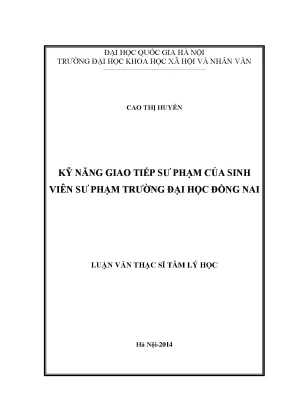 Luận văn thạc sĩ ussh kỹ năng giao tiếp sư phạm của sinh viên sư phạm trường đại học đồng nai