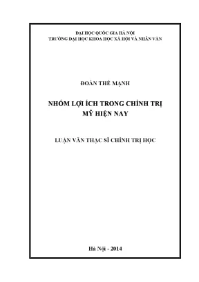 Luận văn thạc sĩ ussh nhóm lợi ích trong chính trị mỹ hiện nay