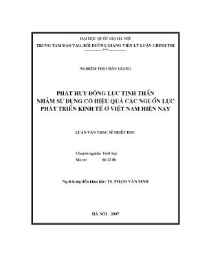 Luận văn thạc sĩ ussh phát huy động lực tinh thần nhằm sử dụng có hiệu quả các nguồn lực phát triển kinh tế ở việt nam hiện nay