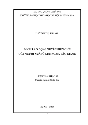 Luận văn thạc sĩ ussh di cư lao động xuyên biên giới của người ngái ở lục ngạn bắc giang