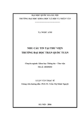 Luận văn thạc sĩ ussh nhu cầu tin tại thư viện trường đại học trần quốc tuấn