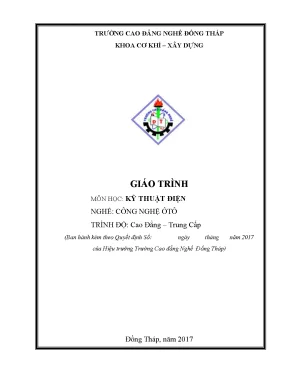 Giáo trình kỹ thuật điện nghề công nghệ ô tô cđtc
