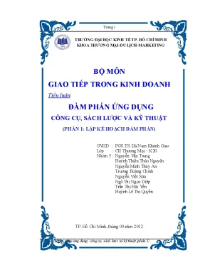 Đàm phán ứng dụng công cụ sách lược và kỹ thuật