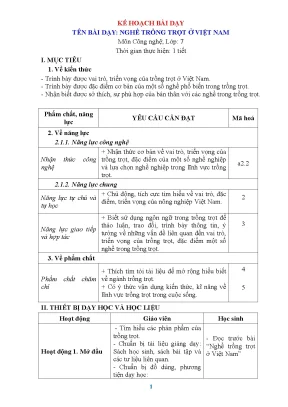 Giáo án công nghệ 7 chân trời sáng tạo cả năm