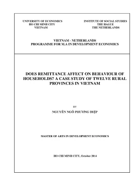Luận văn thạc sĩ does remittance affect on behaviour of households a case study of 12 rural provinces in vietnam