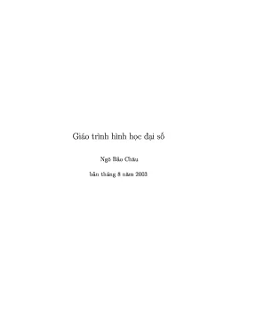 Giáo trình hình học đại số