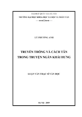 Luận văn thạc sĩ truyền thống và cách tân trong truyện ngắn khái hưng