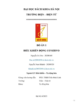 Đồ án 1 điều khiển động cơ servo