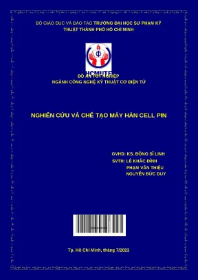 Đồ án hcmute nghiên cứu và chế tạo máy hàn cell pin