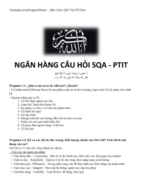 Ngân hàng câu hỏi sqa ptit