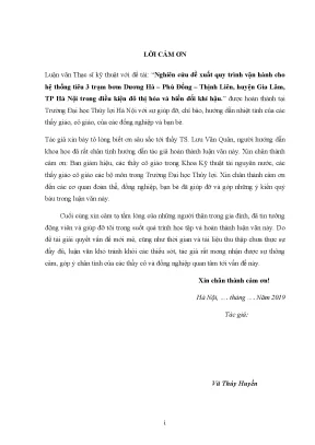 Luận văn thạc sĩ nghiên cứu đề xuất quy trình vận hành cho hệ thống tiêu 3 trạm bơm dương hà phù đổng thịnh liên huyện gia lâm tp hà nội trong điều kiện đô thị hóa